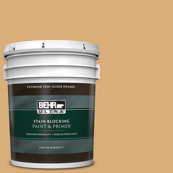 BEHR ULTRA 5 gal. #PPU6-05 Cork Semi-Gloss Enamel Exterior Paint & Primer