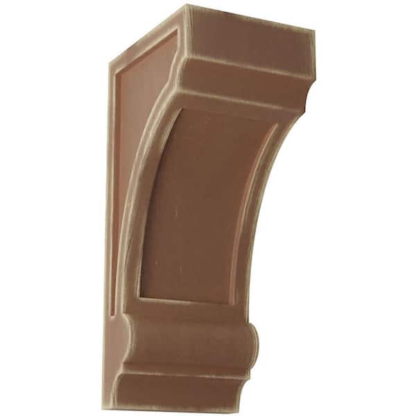 Ekena Millwork 4-3/4 in. x 12 in. x 6 in. Weathered Brown Diane Recessed Wood Vintage Decor Corbel