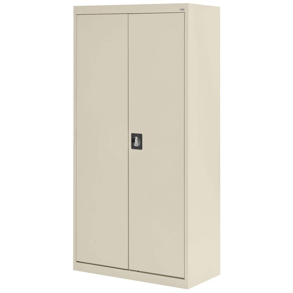 Modern Freestanding White Steel Lockable Office Cabinet with Adjustable Shelving