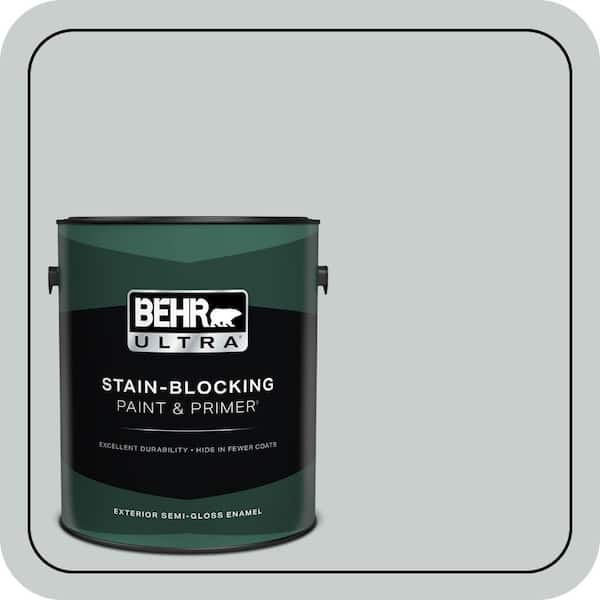 BEHR ULTRA 1 gal. #720E-2 Light French Gray Semi-Gloss Enamel Exterior Paint & Primer
