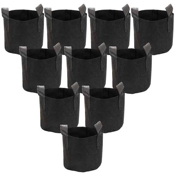 Sunnydaze 1 Gal. Plastic Garden Grow Bags with Handles - Non-Woven Polypropylene Fabric (10-Pack)