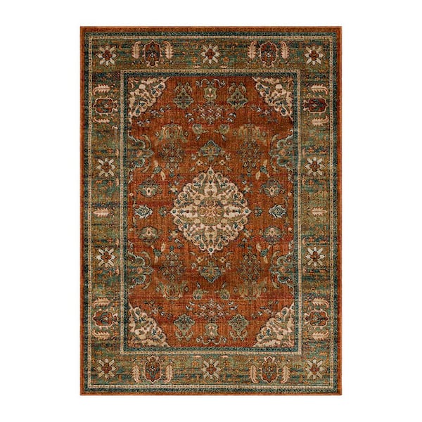 Home Decorators Collection Fitzgerald 4 ft. x 6 ft. Spice Abstract Area Rug