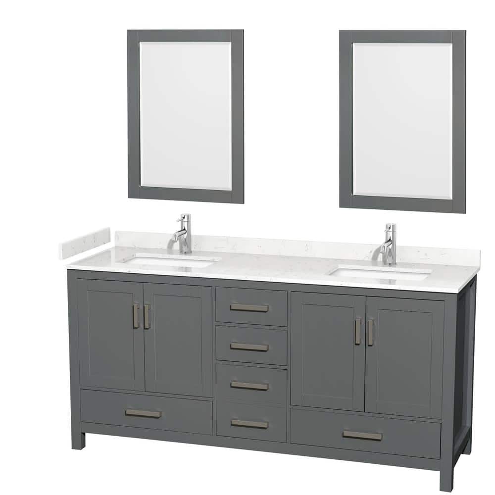 Wyndham Collection Sheffield 72 in. W x 22 in. D x 35 in. H Double Bath