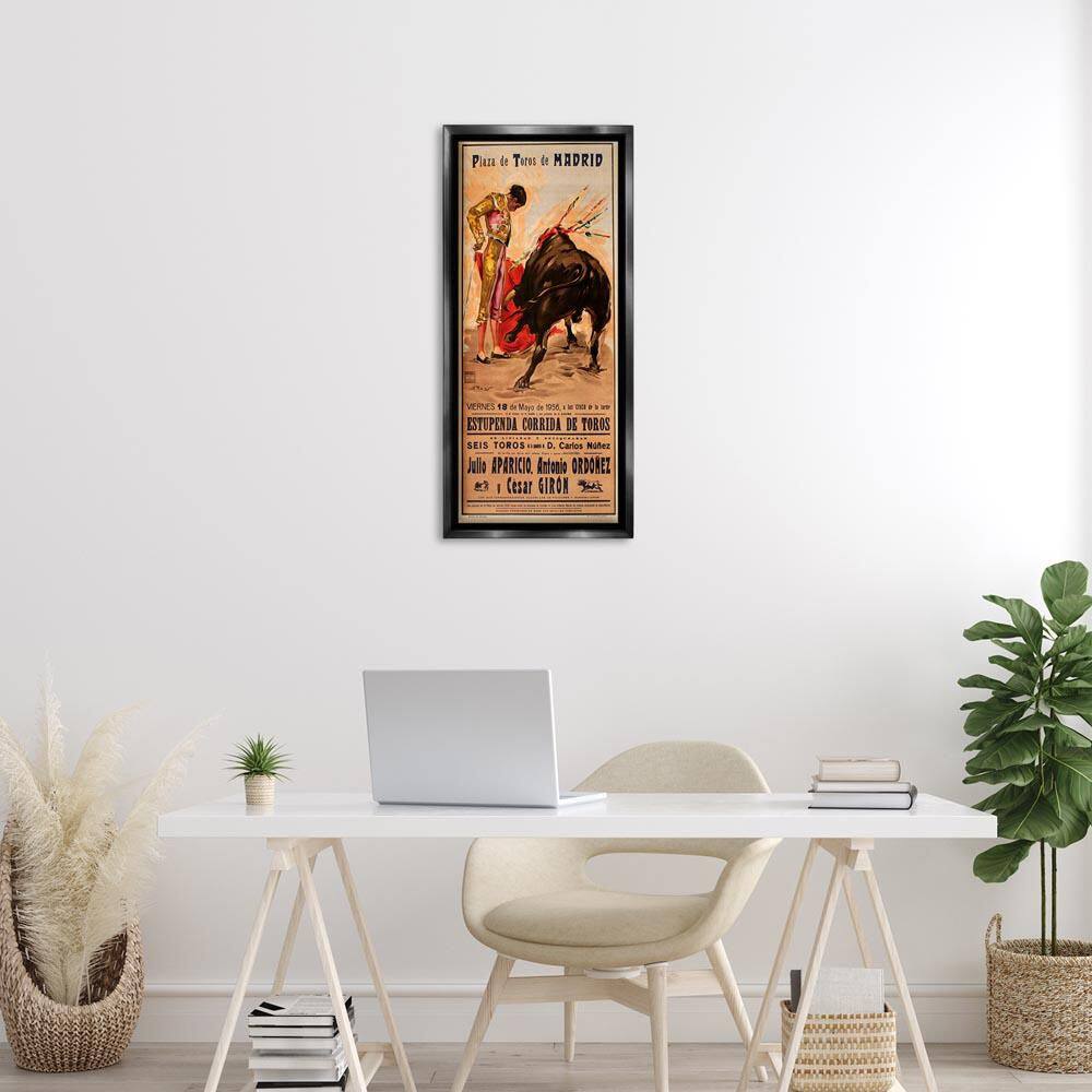 Great Bullfight Antique Advertisement by Marcus Jules Black Floater Frame Typography Graphic Art Print 31 in. x 15 in. price history on PriceWatchPro
