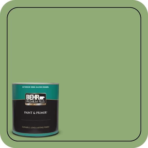 BEHR PREMIUM PLUS 1 qt. #430D-5 Geranium Leaf Semi-Gloss Enamel Exterior Paint & Primer