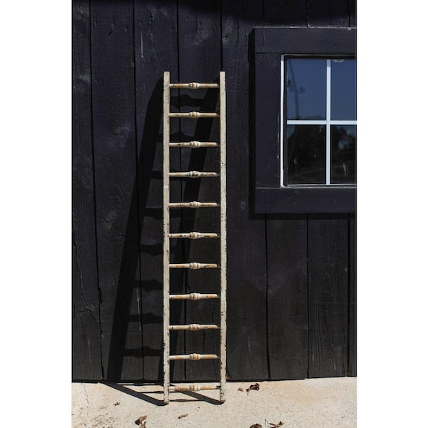 Storied Home White Wood Decorative Ladder