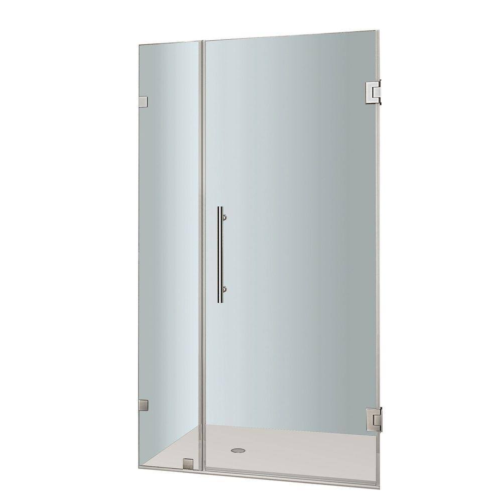 Nautis 30" x 72" Frameless Chrome Hinged Shower Door with Clear Glass