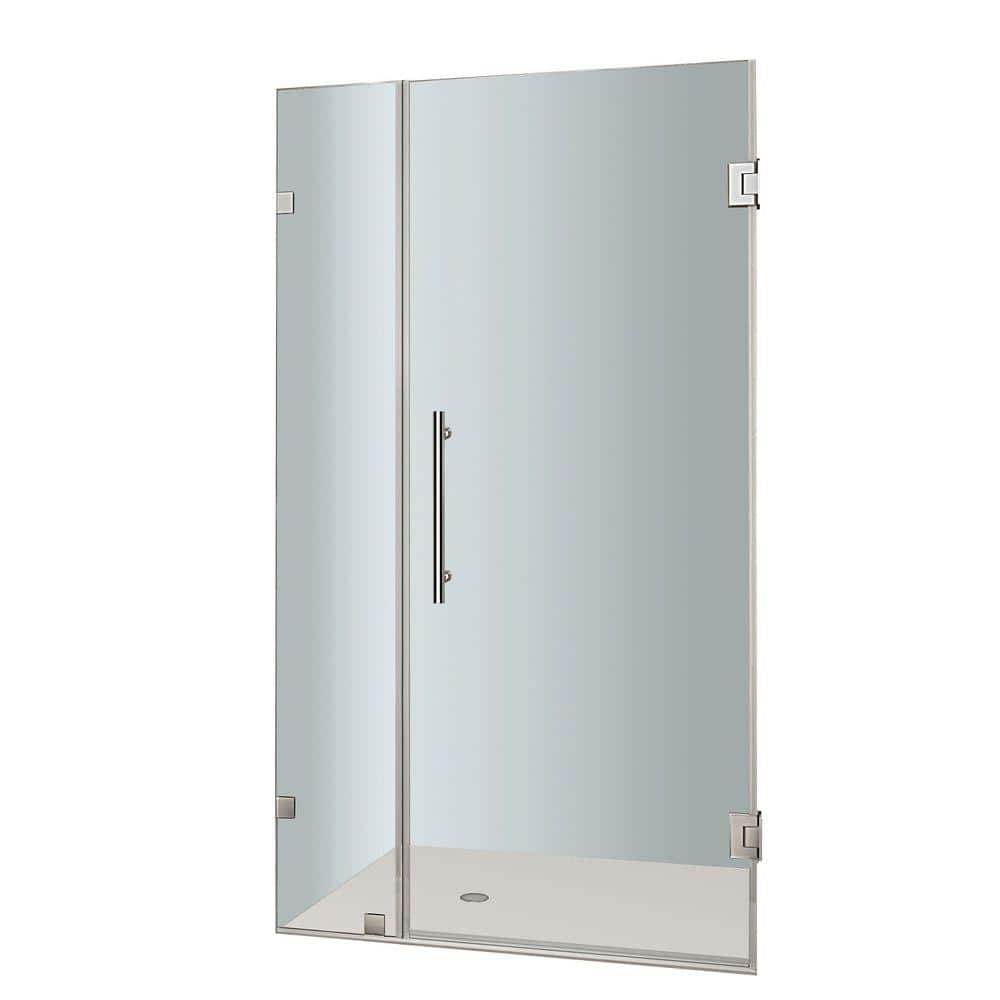 Nautis 33" x 72" Frameless Clear Glass Hinged Shower Door