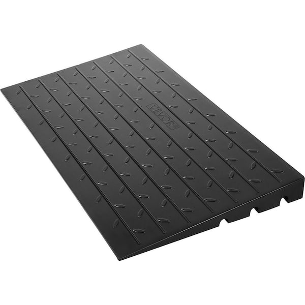 VEVOR 24 in. x 41.8 in. x 3 in. Black Rubber Threshold Speed Ramp Wheelchair Ramp 3 in. Rise for Wheelchair and Scooter