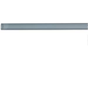 Gray Cove 3/4 in. x 12 in. Glass Pencil Liner Trim Wall Tile