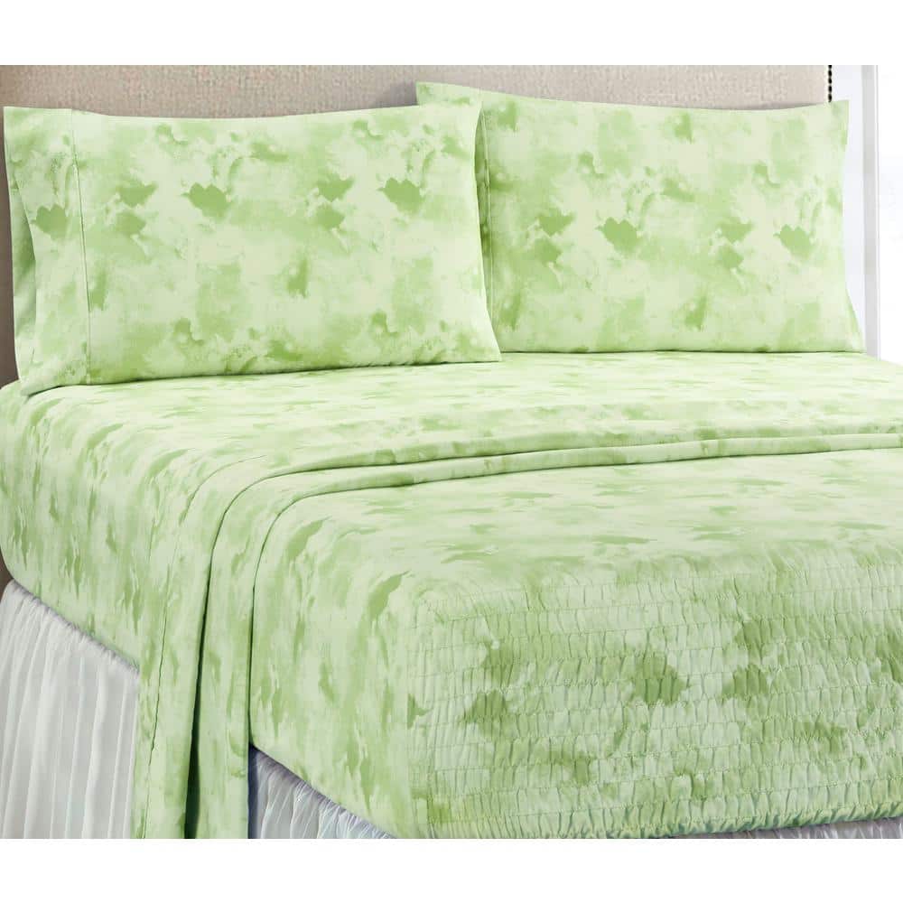 Sage Green Twin Microfiber Sheet Set with Pillowcases