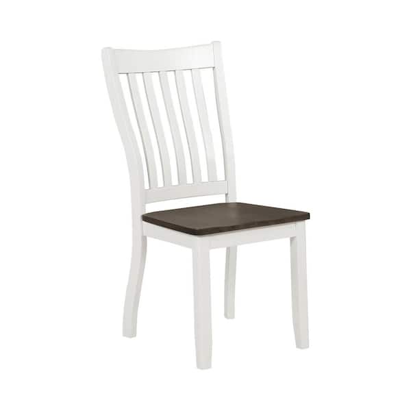 Coaster Kingman Espresso and White Wood Slat Back Dining Chairs Set of 2