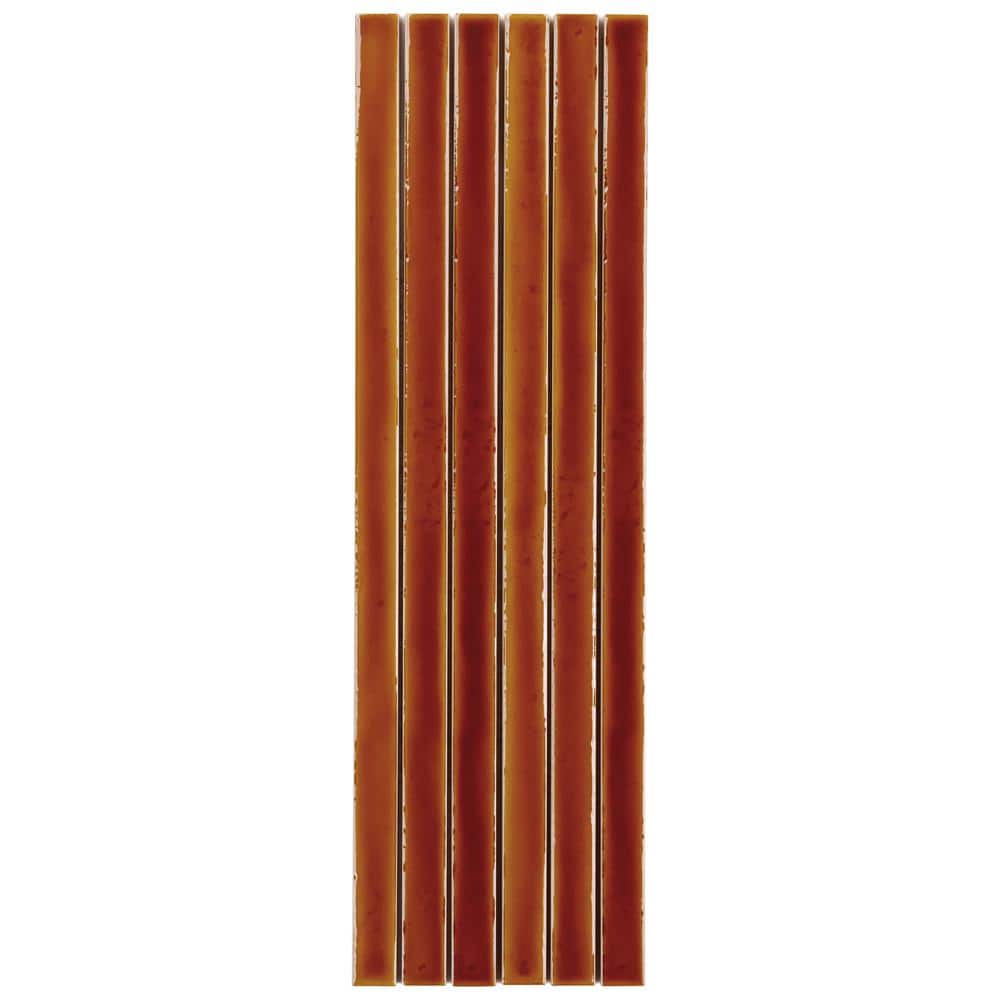 Honey Brown Glossy Ceramic Mosaic Wall Tile Sheet