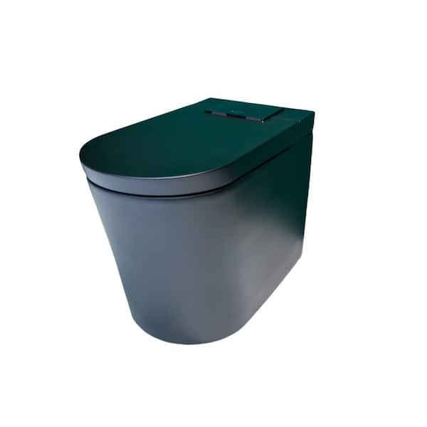 Elongated 1.34 GPF Smart Bidet Toilet in Black with Instant Heat Seat, Auto Open/Flush, Night Light, Foot Sensor, SPA