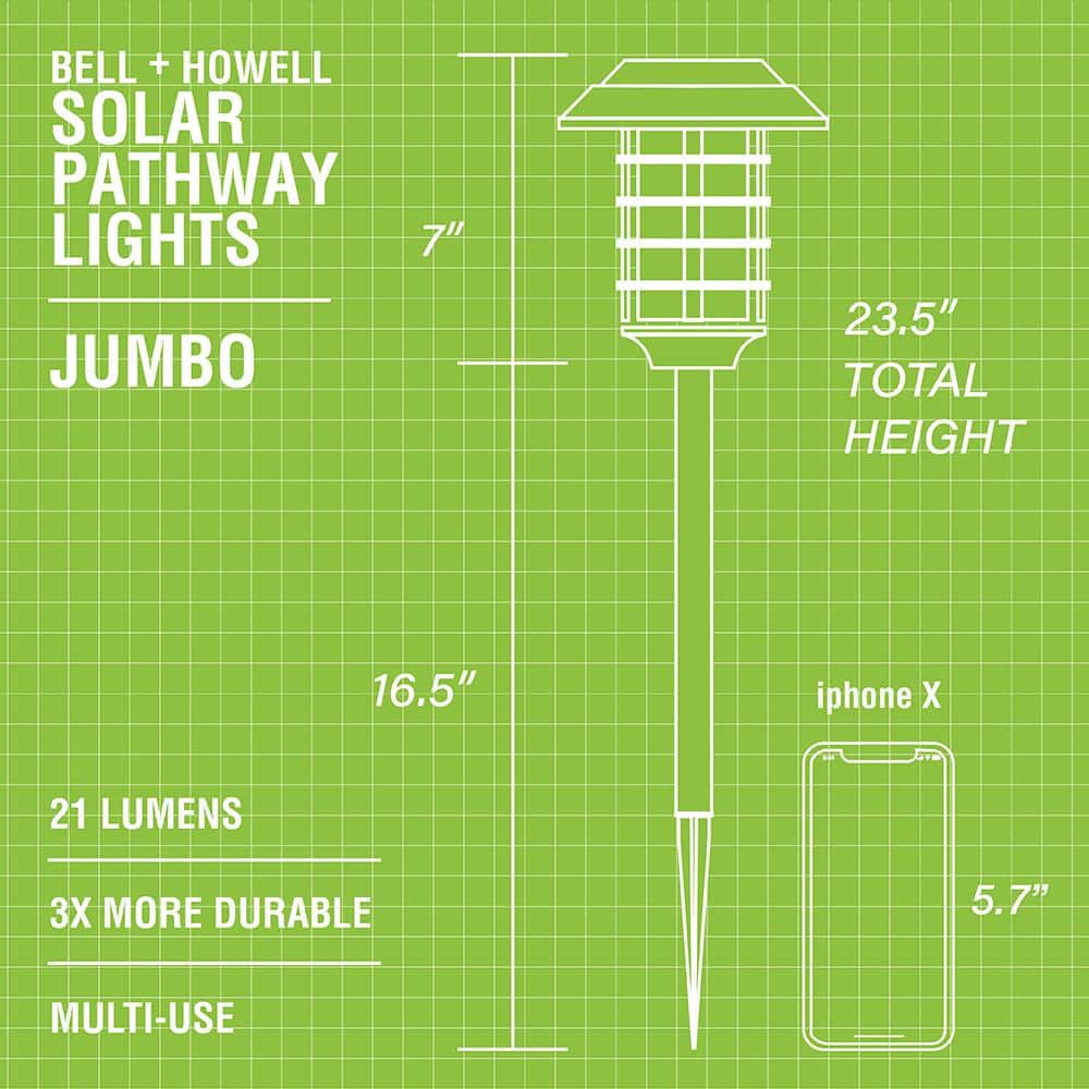 Black Solar LED Pathway Lights with Flickering Flame Effect, 2-Pack