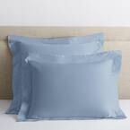 Classic Solid Ice Blue 350-Thread Count Sateen Standard Sham
