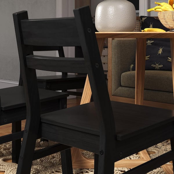 Jela Solid Wood Adult Chair 2pk - Black 47942 - The Home Depot