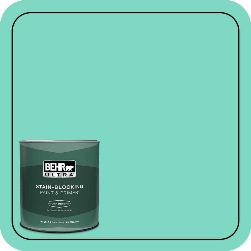 1 qt. #480A-3 Mint Majesty Extra Durable Semi-Gloss Enamel Interior Paint & Primer price history on PriceWatchPro