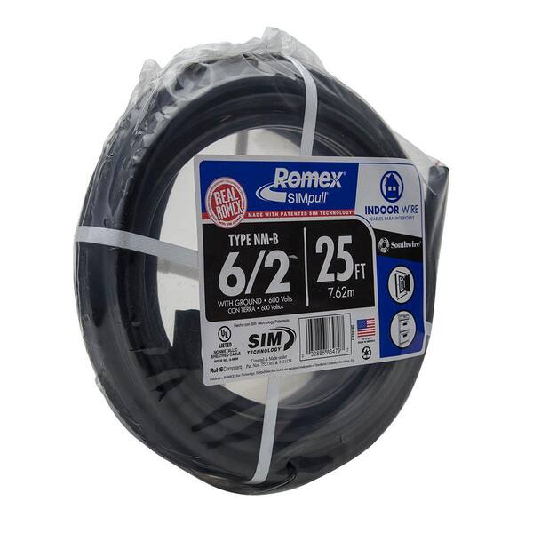 6/2 NM-B x 25' Southwire "Romex®" Electrical Cable