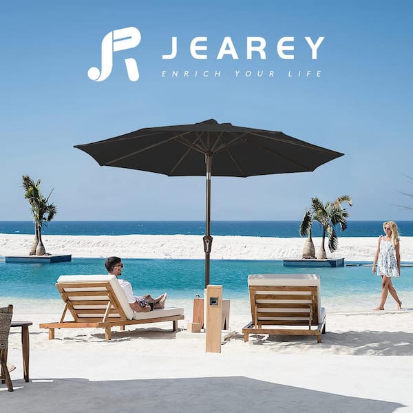 black half patio umbrella Round Outdoor Umbrella Turquoise / 11FT lasting performance and vibrant color retention season after season Half Umbrella - Beige