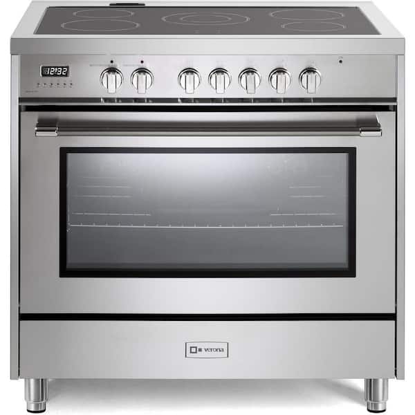 Prima Series 36  in. Freestanding Single Oven Electric Range with 5 Radiant Elements in Stainless Steel