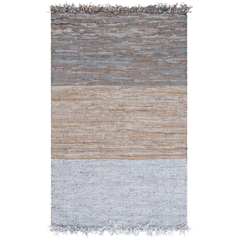 Vintage Leather 8 ft. x 10 ft. Gray/Beige Gradient Striped Area Rug price history on PriceWatchPro