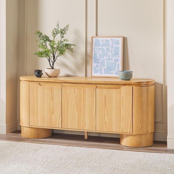 Walker Edison Furniture Company Maya White Oak Modern Solid Wood