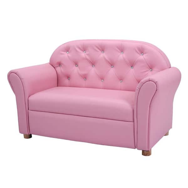 Costway Pink Kids Sofa Princess Armrest Chair Lounge Couch Children Toddler Gift