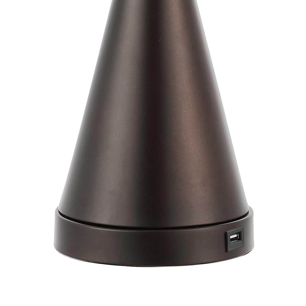 Colton 26" Oil Rubbed Bronze Iron LED Table Lamp Set with USB Charging Port