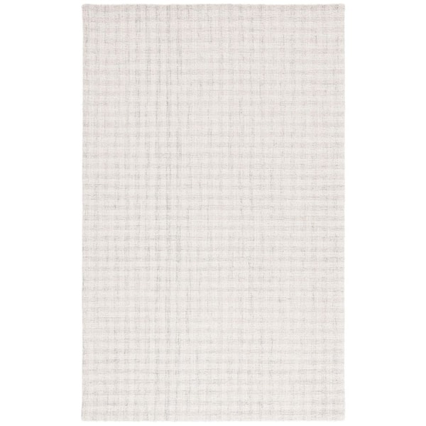 Ebony 5 ft. x 8 ft. Light Gray/Ivory Solid Color Area Rug