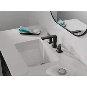Velum 8 in. Widespread Double Handle Bathroom Faucet with Drain Kit Included in Matte Black