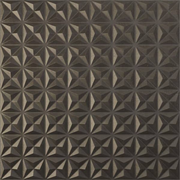 Ekena Millwork 19-5/8"W x 19-5/8"H Coralie EnduraWall Decorative 3D Wall Panel, Weathered Steel (12-Pack for 32.04 Sq.Ft.)