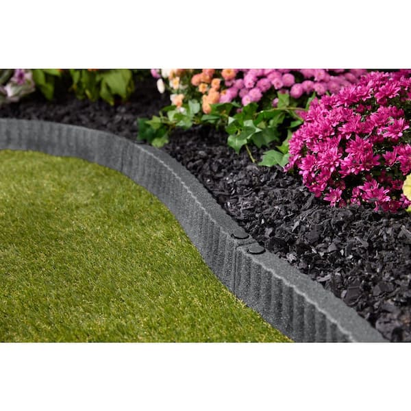 24 in. x 3 in. x 3.in Gray SmartLoc Ripple Edge Rubber Edging (6-Pack)