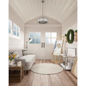 Tunley 22 in. Integrated LED Indoor Brushed Nickel Ceiling Fan with Light Kit and Wall Control