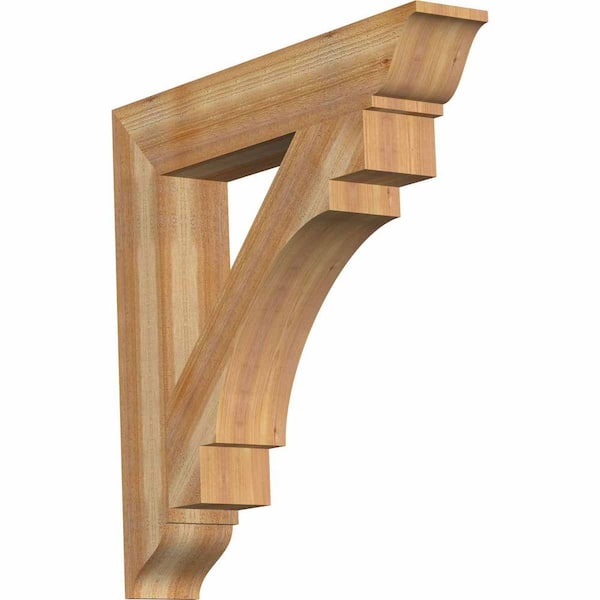 Ekena Millwork 6 in. x 36 in. x 36 in. Western Red Cedar Merced Traditional Rough Sawn Bracket