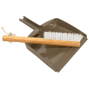 Live.Love.Clean. 11.85 in. Bamboo Counter Brush and Dustpan Set for Small Debris