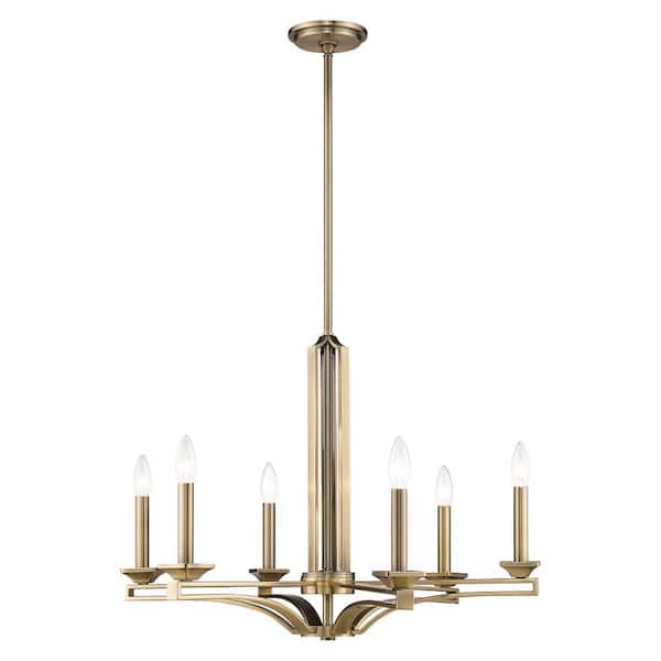 Sheffield 6-Light Antique Brass Chandelier