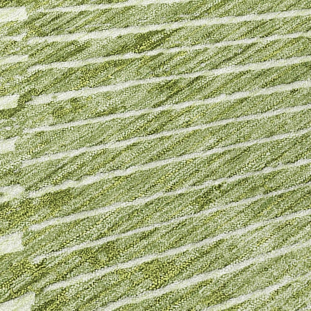 Sage Green Geometric Synthetic 8' x 10' Washable Rug