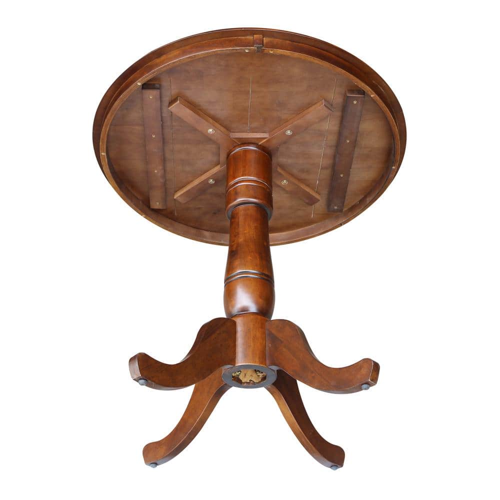 Espresso Medium Wood Round Extendable Counter Height Table