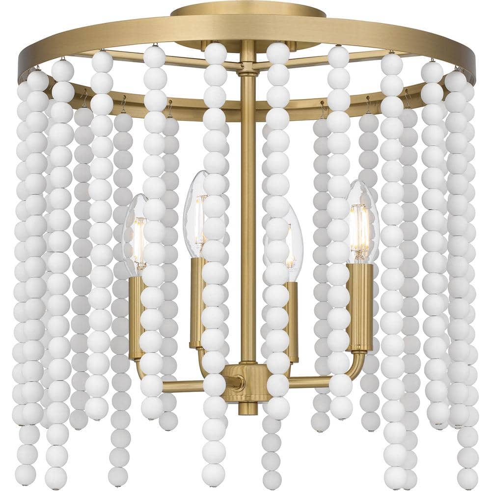Apelle 15.25 in. 4-Light Aged Brass Semi-Flush Mount price history on PriceWatchPro