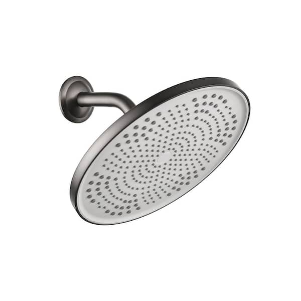 Utopia 4niture Anton 1-Spray Patterns with 1.8 GPM 10.2 in. Wall Mount Rain Fixed Shower Head in Gunmetal Gray