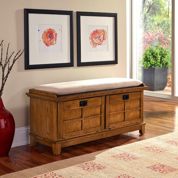 HOMESTYLES Arts and Crafts Cottage Oak Bench