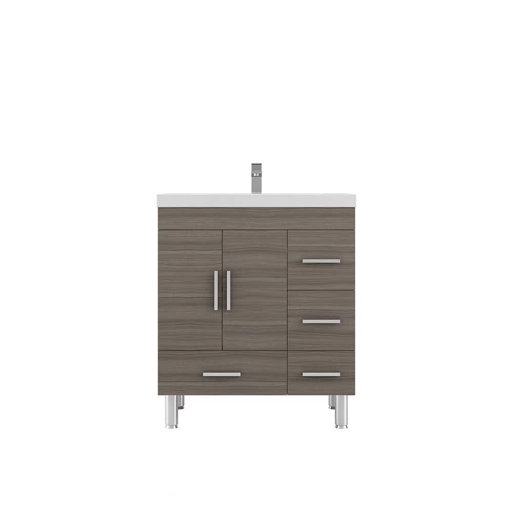 Ripley 30 in. W x 19 in. D x 36 in. H Vanity in Gray with Acrylic Vanity To