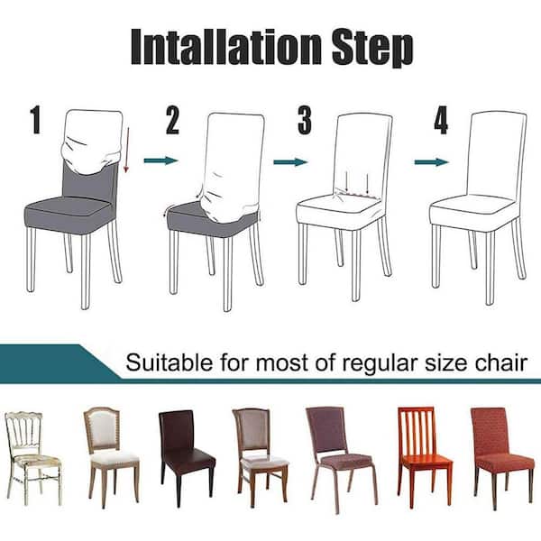 Sx Light Gray Stretch Dining Chair, Stretch Dining Chair Covers Set Of 6