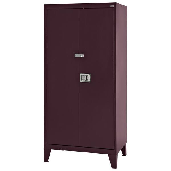 Sandusky Steel Freestanding Garage Cabinet in Burgundy (36 in. W x 79 in. H x 24 in. D)