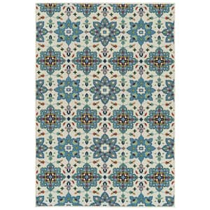 Sunice Lt. Blue 2 ft. 5 in. x 3 ft. 9 in. Rectangle Residential Indoor/Outdoor Area Rug