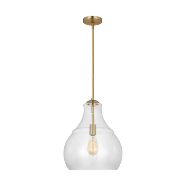 Generation Lighting Zola 1-Light Satin Brass Hanging Pendant Light with ...