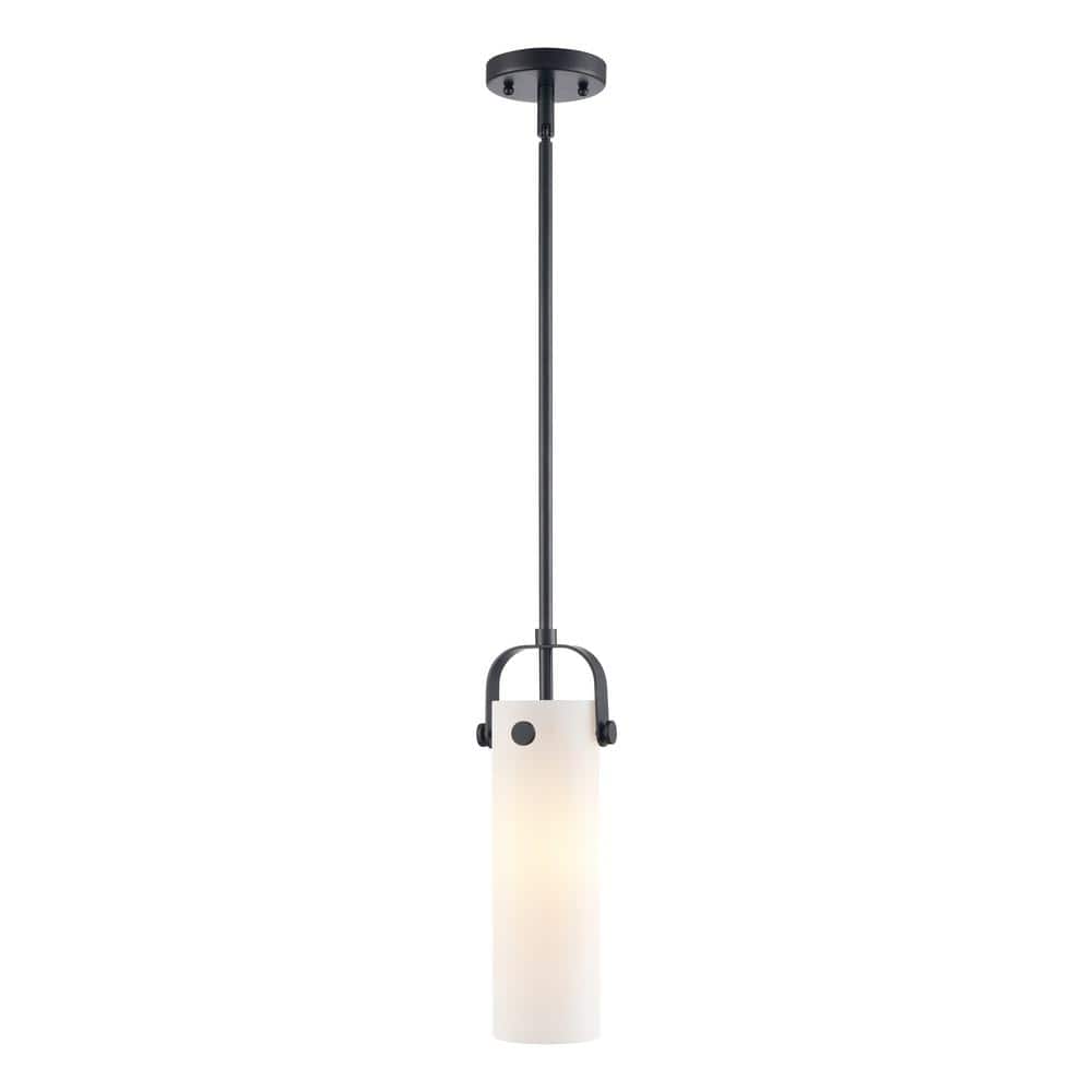 Pilaster II Cylinder 100-Watt 1 Light Matte Black Shaded Pendant Light with Frosted glass Frosted Glass Shade price history on PriceWatchPro