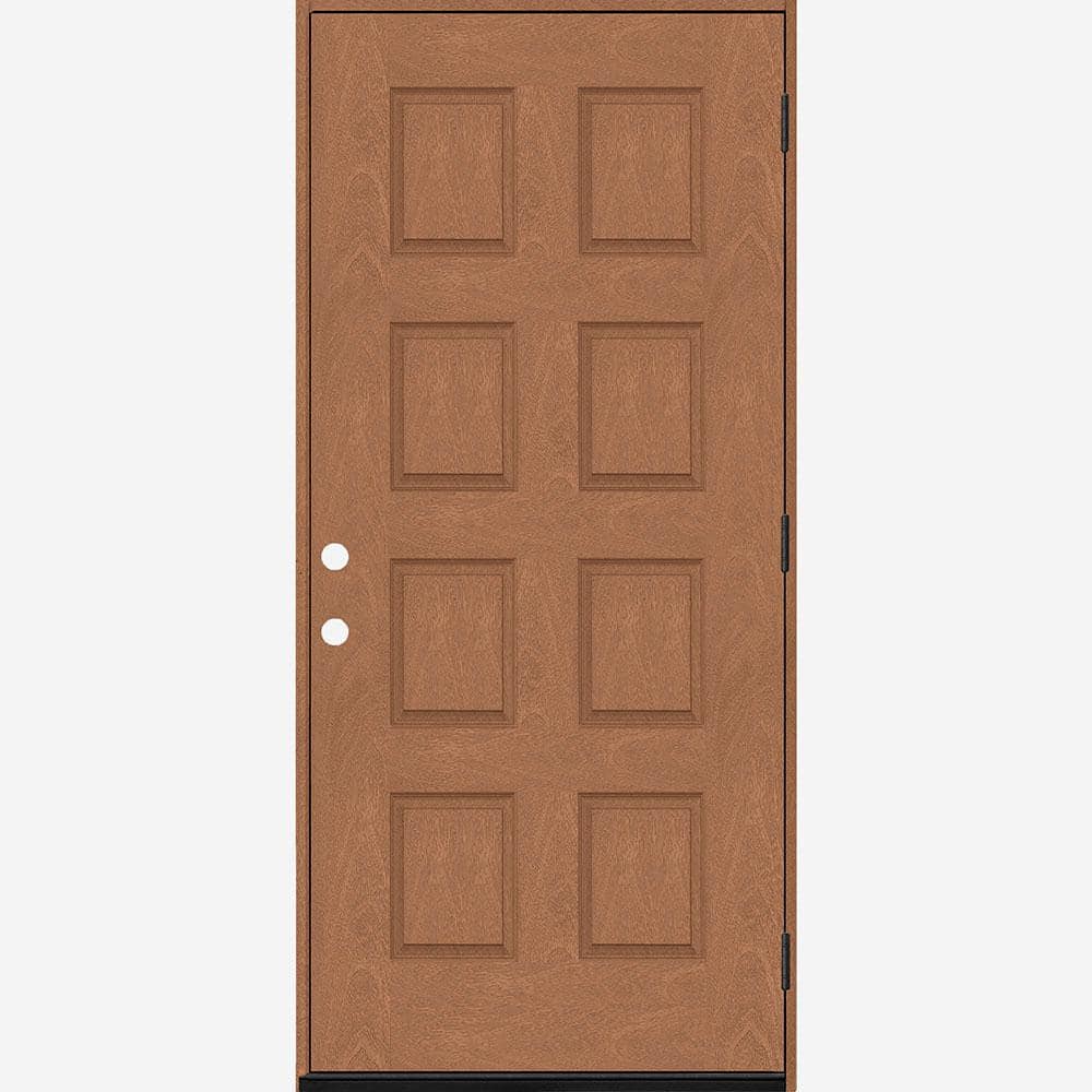 Regency 42 in. x 96 in. 8-Panel LHOS Autumn Wheat Stain Mahogany Fiberglass Prehung Front Door w/ 6-9/16 Jamb price history on PriceWatchPro
