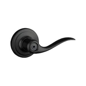 Tustin Matte Black Privacy Bed/Bath Door Handle with Microban Antimicrobial Technology and Lock
